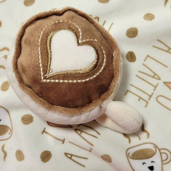 Mary Meyer I Love You A Latte Lovey Security Blanket 10 x10 Coffee Cup Heart - Picture 5 of 12